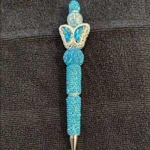 Blue Crystal Butterfly Ballpoint Pen - Decorative Writing Pen